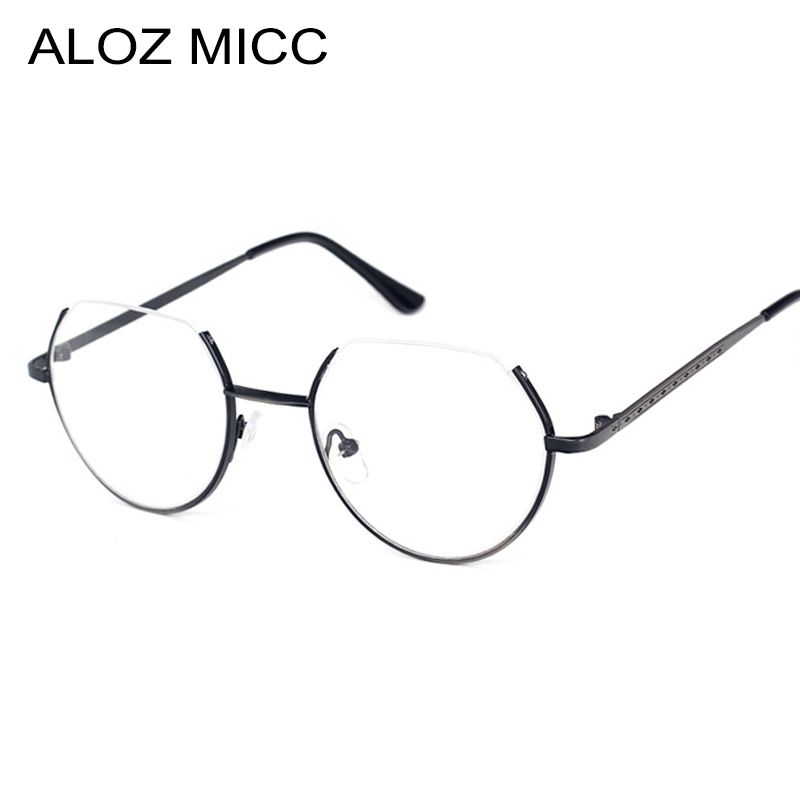 ALOZ MICC-Legierung Gläser Rahmen Halbrandlos auf den oberen Rand-Brillen für Männer und Frauen Optische Brillen-Rezept-Brille UV400 A121