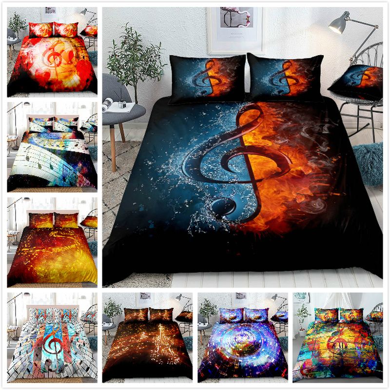 Yi Chu Xin Music Score Print Duvet Cover Set With Pillowcase