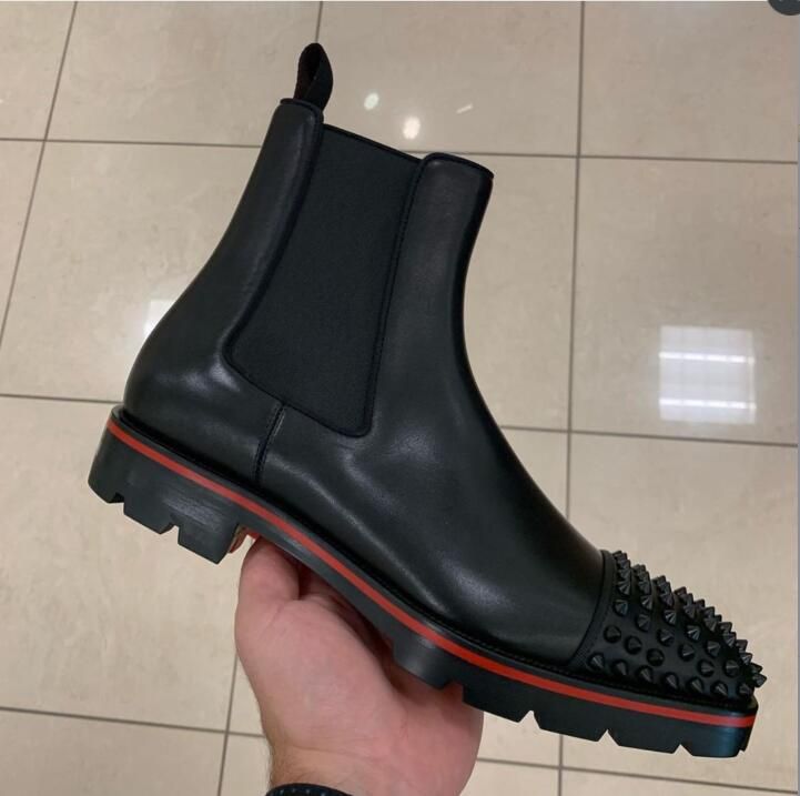red bottom men boots