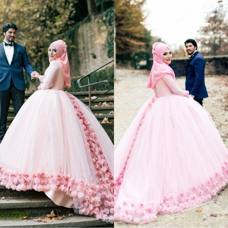 pink and white gown