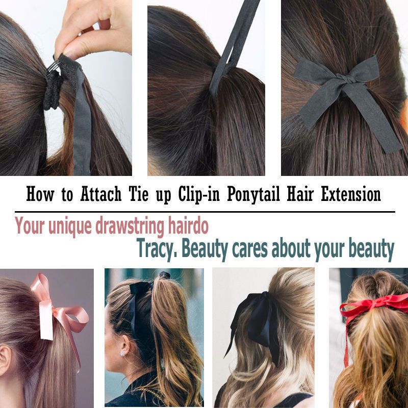 2019 2019 Long Curly Tie Up Ponytail Synthetic Clip In Hair Real