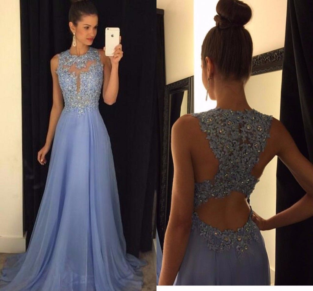 Compra 2019 Una Línea Vestidos De Fiesta Largos Joya Sexy Apliques Con  Cuentas Sin Mangas Barrido Del Tren Formal Vestidos Modernos Para Fiesta De  Noche Vestidos De Fiesta Barato | Entrega Rápida