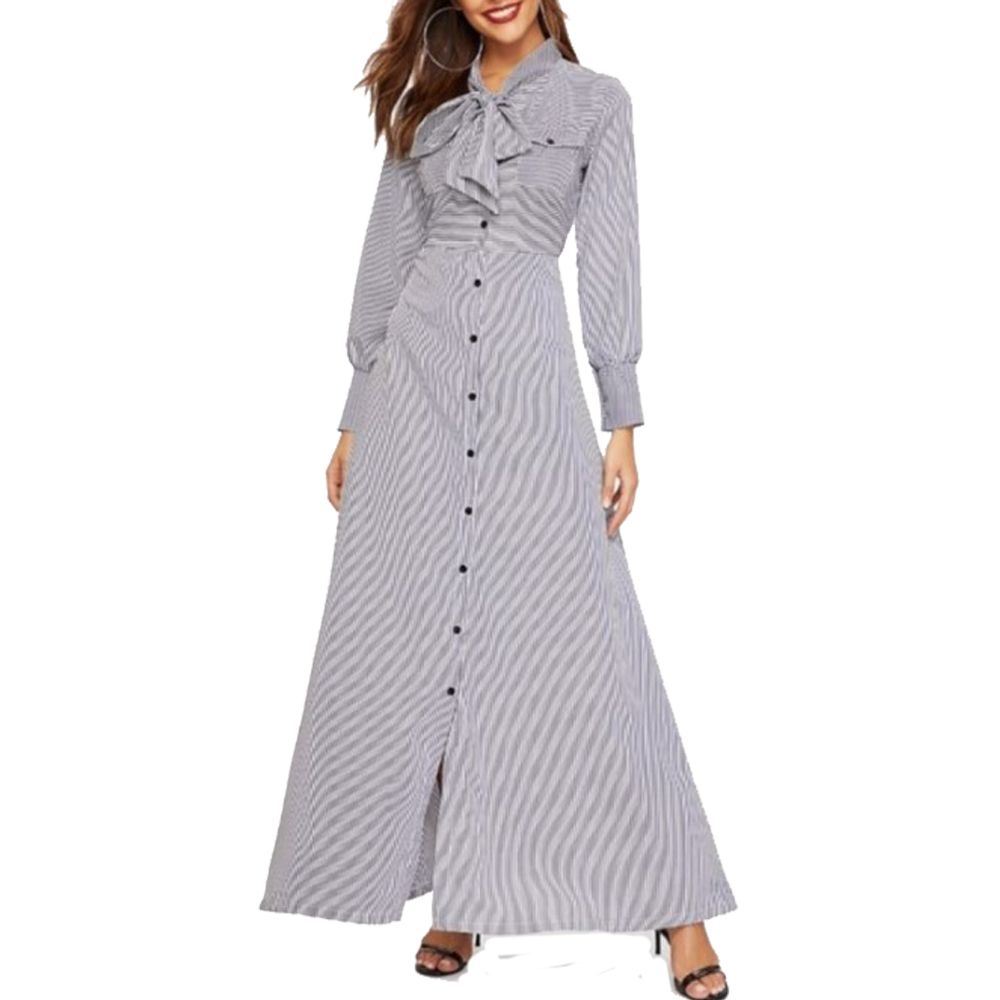 black maxi shirt dress