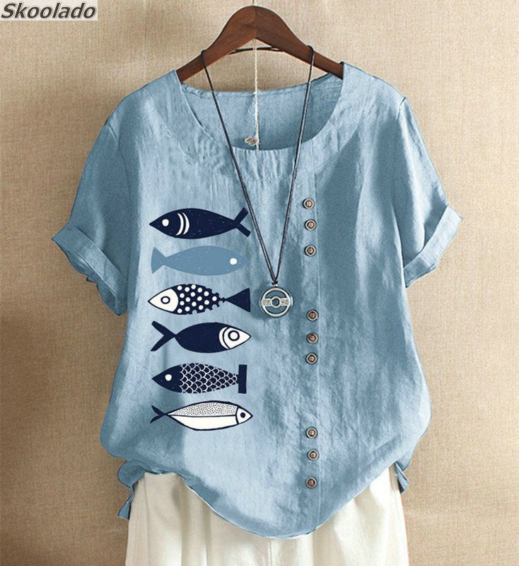 cotton linen tops plus size