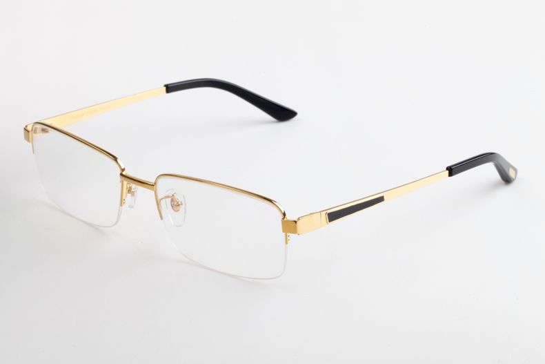 Gafas de diseñador de lujo para mujer de Deluxe Rectangular Óptico Vintage Titanio Marco sin montura para hombre anteojos de diseñador