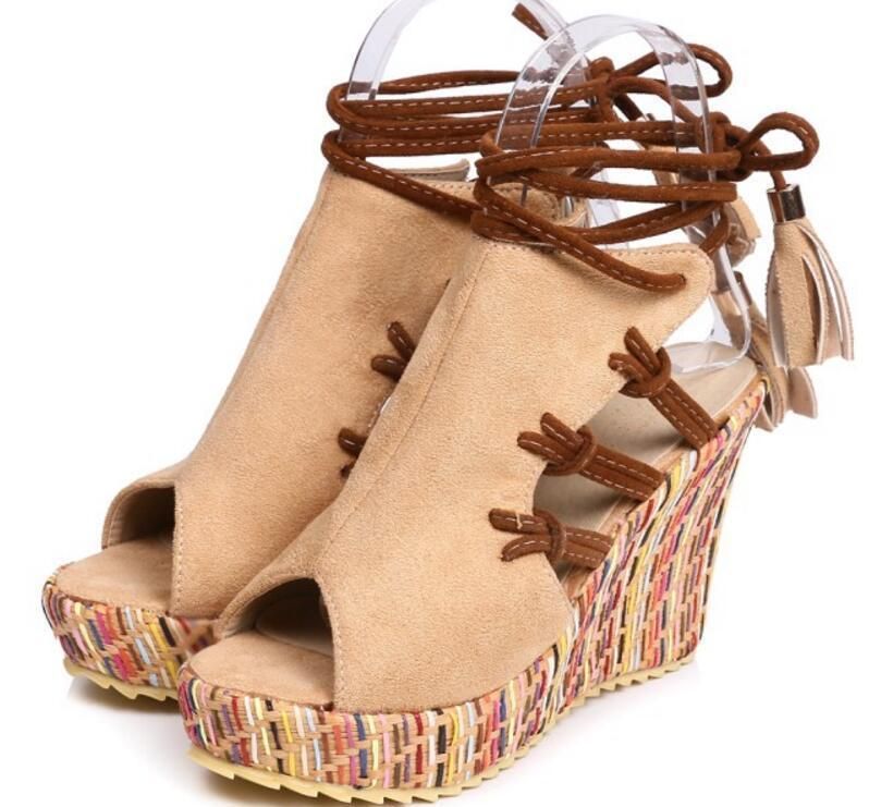 ladies wedge peep toe shoes