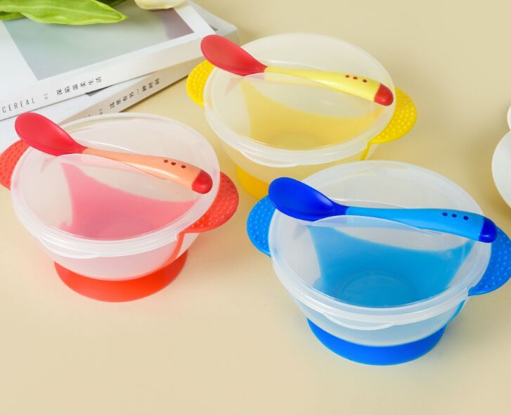 Cuchara de detecci/ón de temperatura Cuchara infantil Vajilla para alimentos Platos de aprendizaje Plato de servicio//Bandeja de vajilla para beb/és Rosa