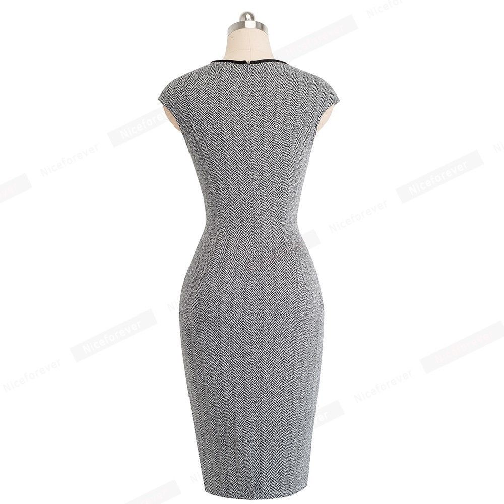 Grosshandel Nice Forever Vintage Optische Tauschung Tragen Vestidos Bodycon Mantel Frauen Buro Business Party Elegantes Kleid B458 Y190426 Von Jinmei03 14 1 Auf De Dhgate Com Dhgate