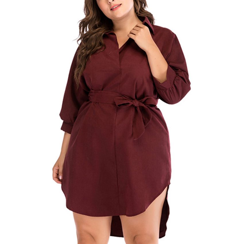 long sleeve plus size casual dresses