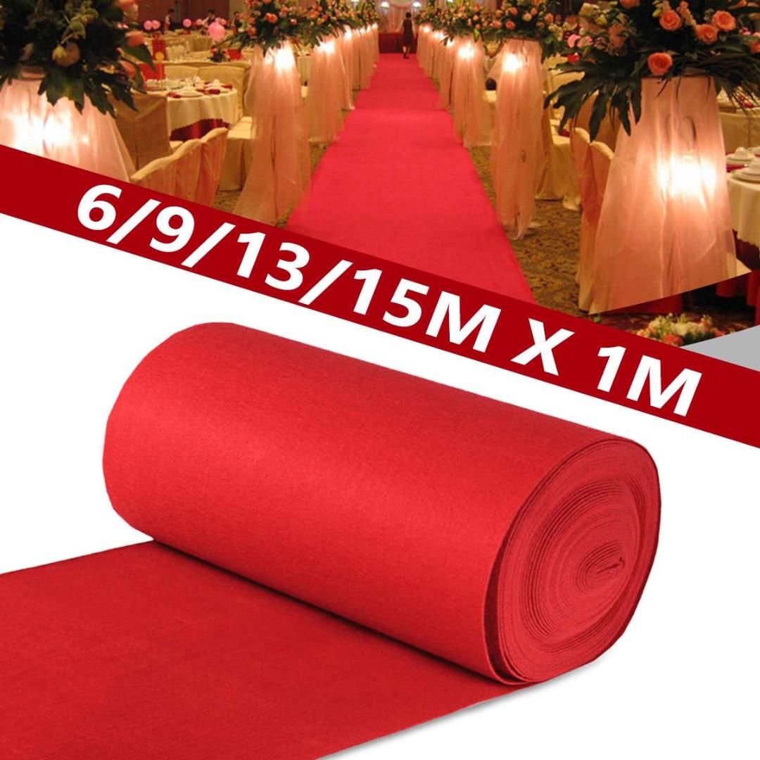 Jeteven 5m X 1m Tapis Rouge Jetable Rouleau En Polyester Pour