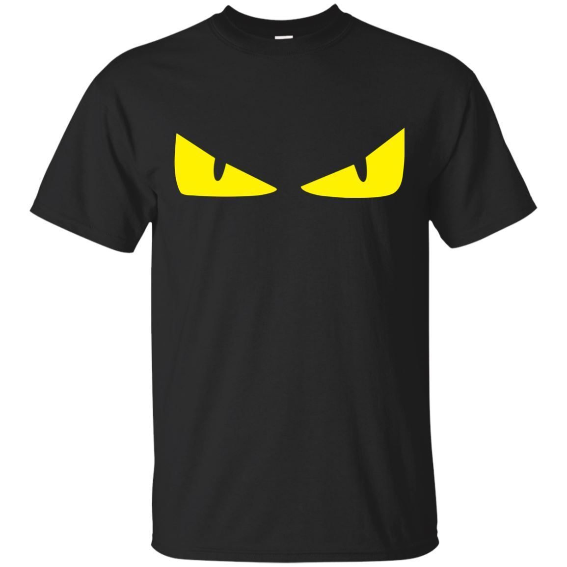 black t shirt with yellow eyes