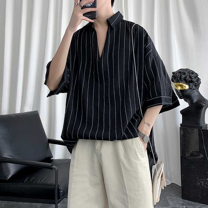 Mens Dress Shirts Summer Pullover Shirt 
