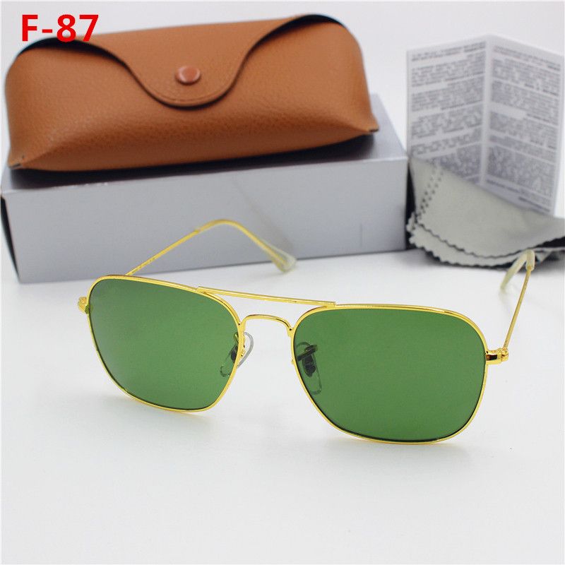 Acquistare Occhiali Da Sole Di Alta Qualità Rettangolo Moda Delle Donne  Degli Uomini Del Metallo Delloro Occhiali Da Sole Nero Verde 58mm Lenti In  Vetro Protezione UV Caso Brown Economico | Consegna
