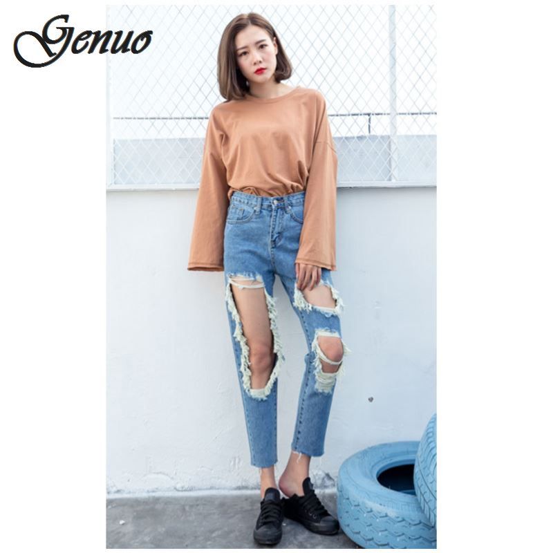 distressed cropped jeans