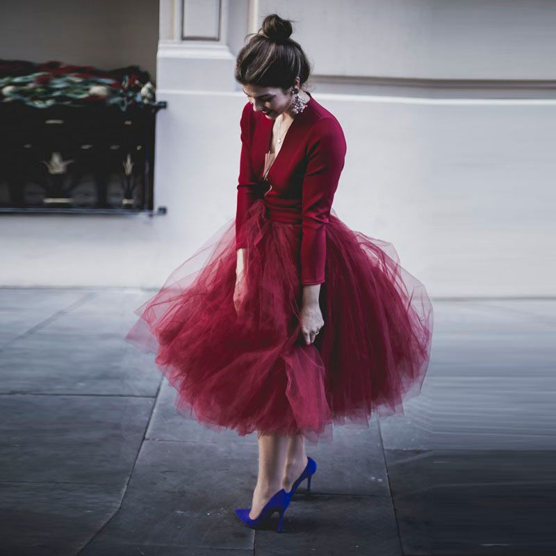 red tulle dress womens