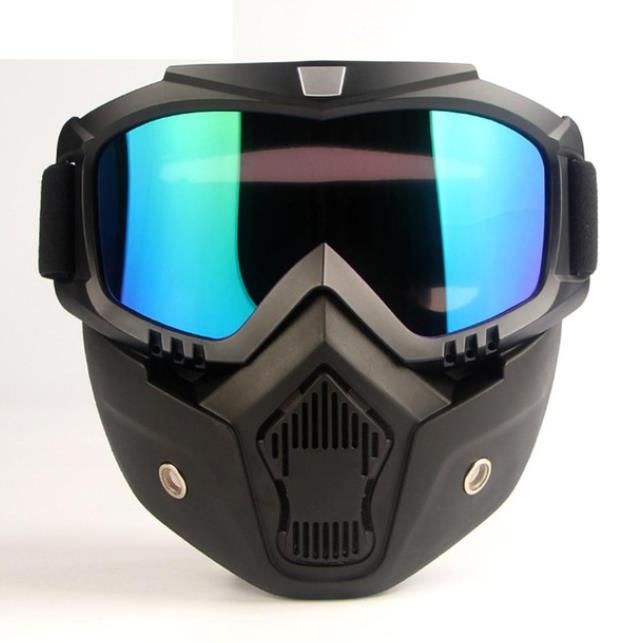 Adult Motorcycle Helmet Wind Dust Proof Mouth Face Mask Respirator Motocross Goggles Glasses