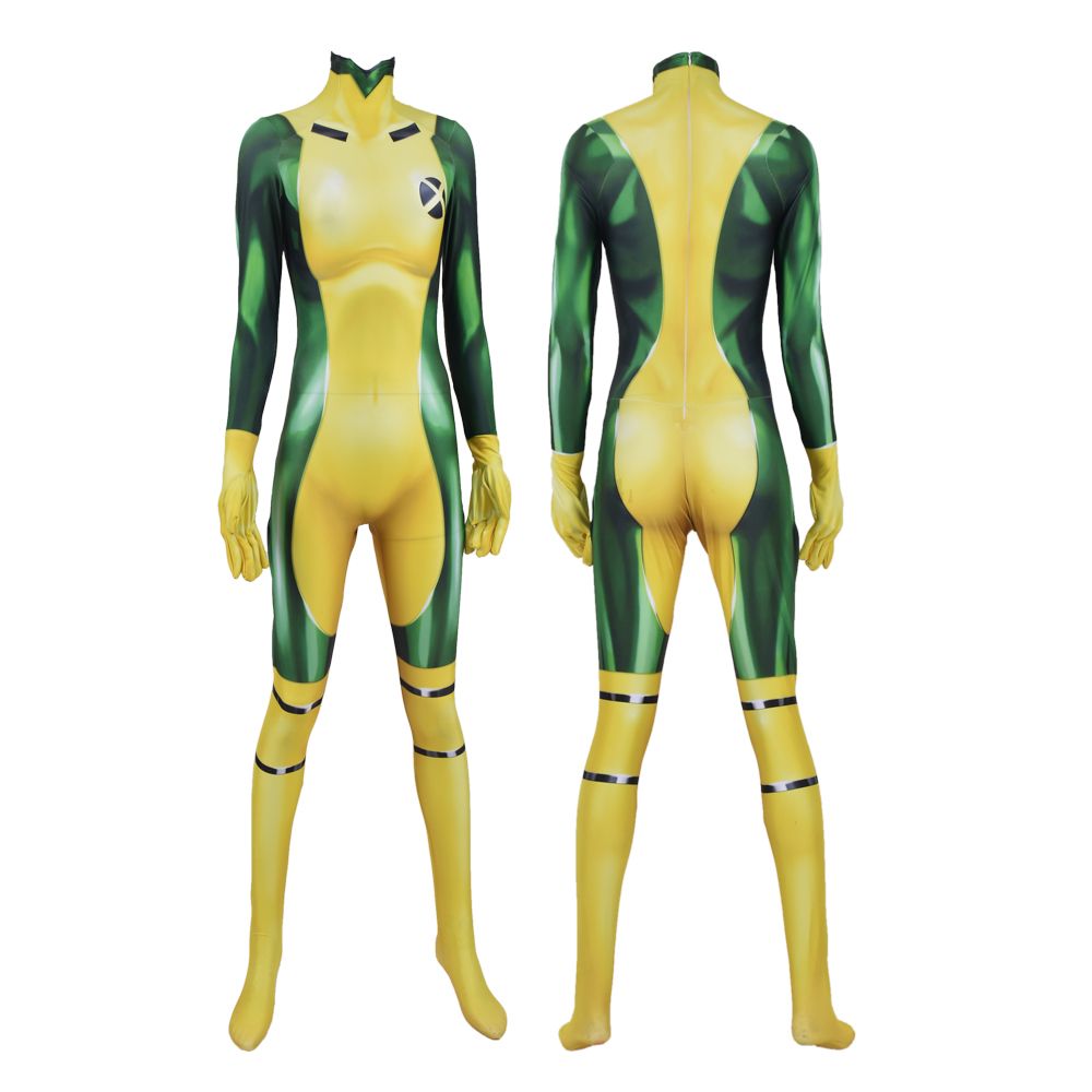 High Quality Adult Child Women Girls X Men Rogue Cosplay Costume