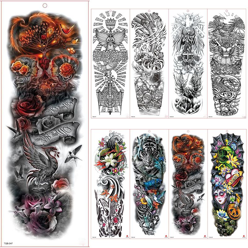Large Arm Sleeve Tattoo Waterproof Temporary Tattoo Sticker Elf Phoenix Butterfly Men Full Flower Tatoo Body Art Tattoo Girl From Kareem123 1 86 Dhgate Com