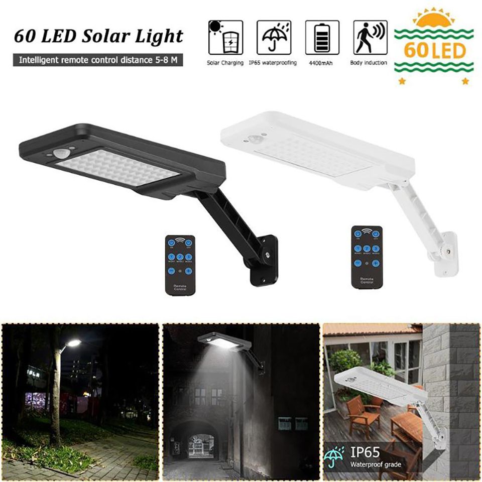 2020 60 LED Solar Light PIR Motion Sensor IP65 Outdoor Garden Wall ...