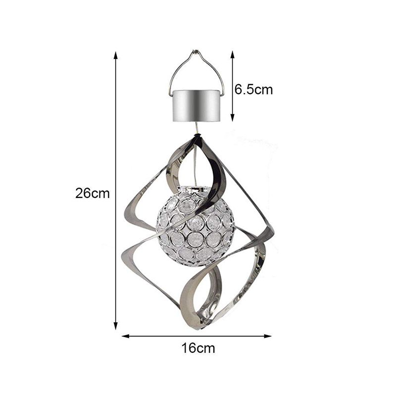 UK Solar Power Wind Chime Light LED Garden Hanging Spinner Lamp Discolored Light