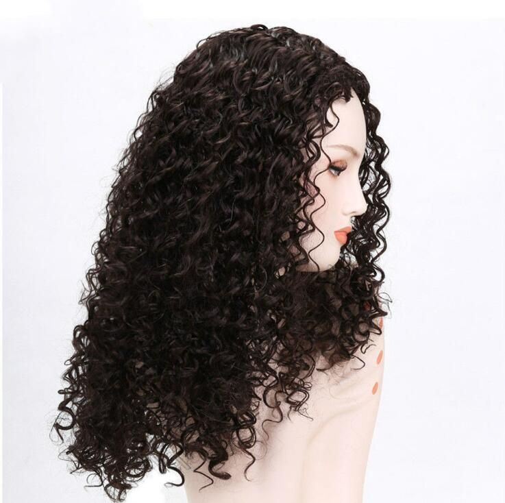 Best Seller Africa Curly Hair Wig Resistant Synthetic Hair Wig For Black  Women High-grade Rose