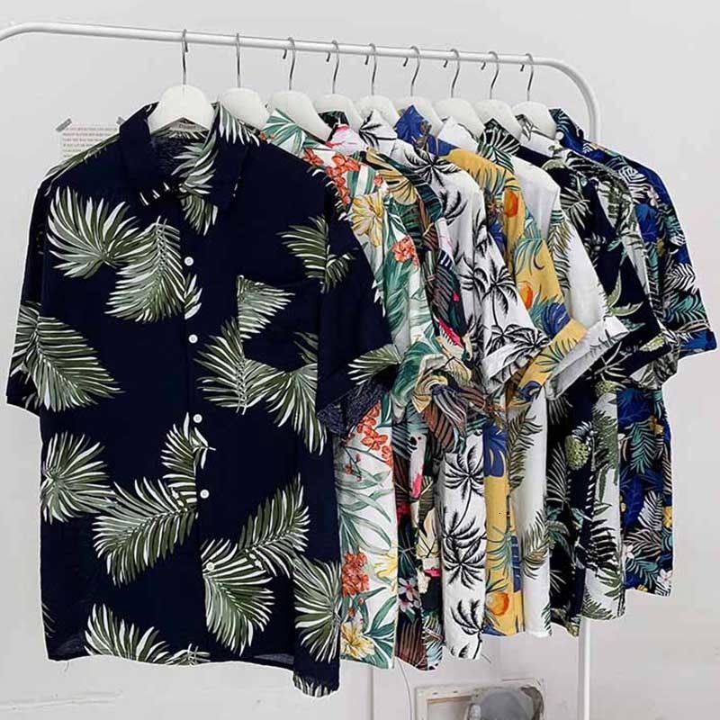 Floral Shirts Men 2019 Korean Fashion 