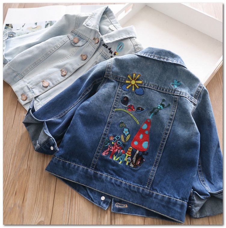 floral embroidered jean jacket