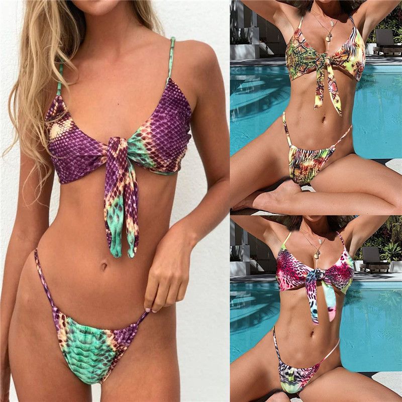 purple snakeskin bikini