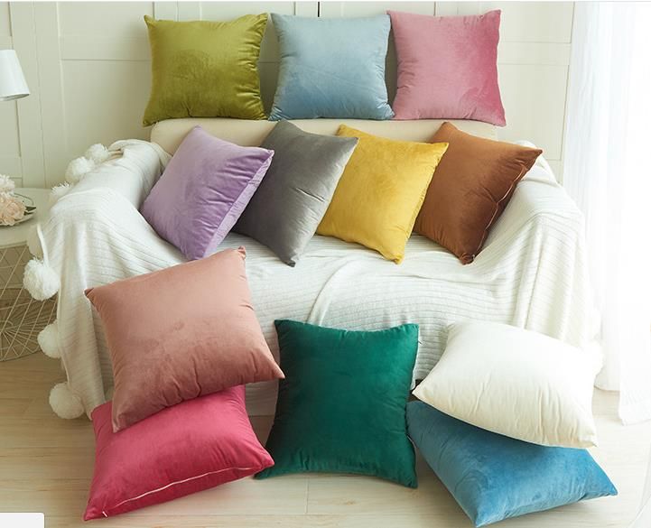 2021 45x45cm Velvet Fabric Sofa Pillowcase Square Car Throw Cushion Covers Home Decorative Pillow Cover Hotel Bedding More Colors From Households99 4 12 Dhgate Com 2021 45x45cm Velvet Fabric Sofa, Fabric For Sofa Cushion Covers