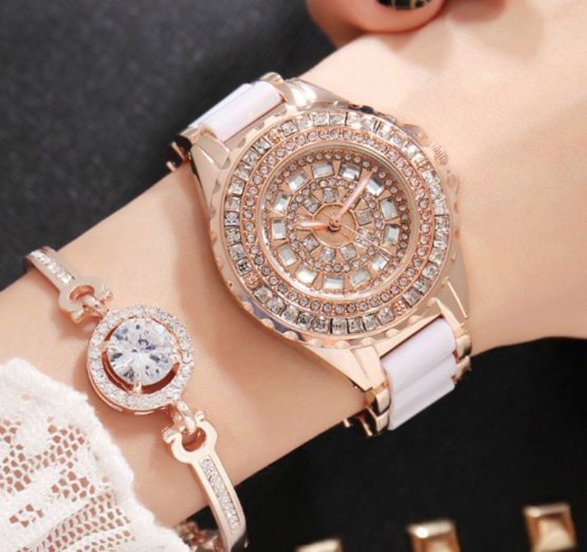 2019 New Model Fashion Luxury Women Watch With Diamond Rose Gold Special Design Ceramic Wristwatch With Hand Chain Online Watch Buy Online Buy Watch From Torres19 2 04 Dhgate Com