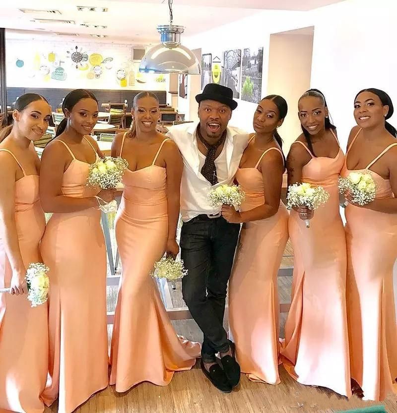 rose gold satin bridesmaid dresses