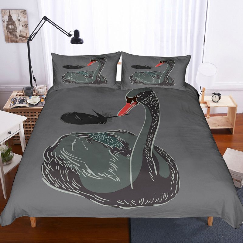 3D Black Swan Bedding Set Luxury Love Duvet Cover With Pillowcase Set Bed Size Comforter Set From $43.12 | DHgate.Com