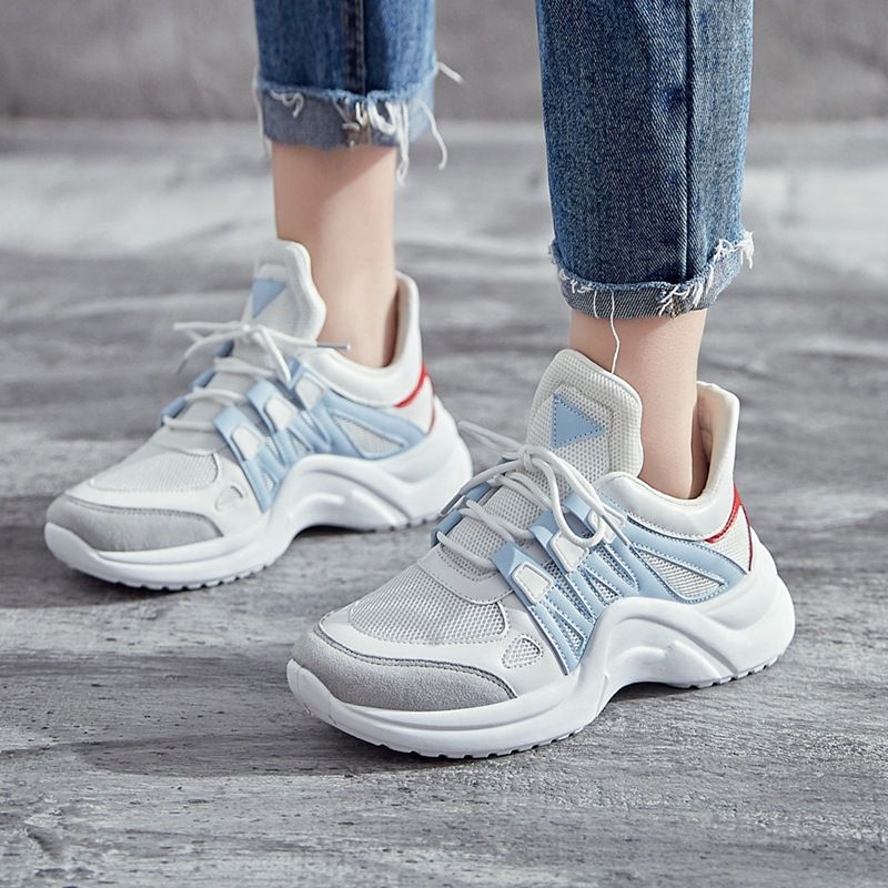 Exing Womenss Shoes New Lace-up Breathable Shoes,Lovers Small White Shoes,Casual Deck Shoes Summer Fall New
