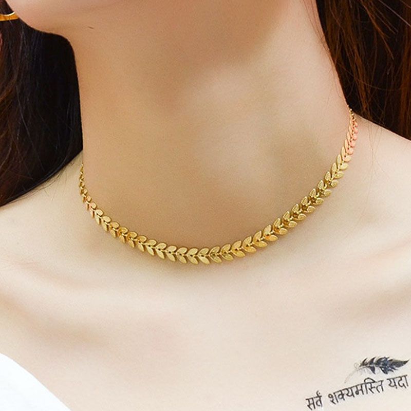 Leaf Collar Chain Designer Necklace 