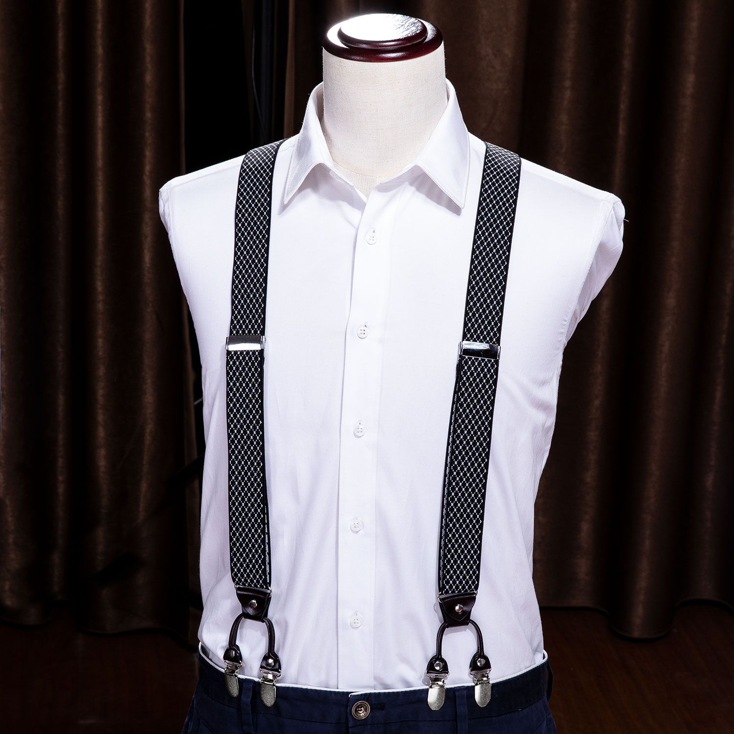 Compra Hi Tie 6 Clips, Tirantes Para Hombre, Negros, Para Hombres, 3.5 Cm. Pantalones  Para Mujer Con Tirantes Elásticos, Tirantes Ajustables Y Rectos, 3.5 * 125  Cm. Barato | Entrega Rápida Y Calidad | Es.Dhgate