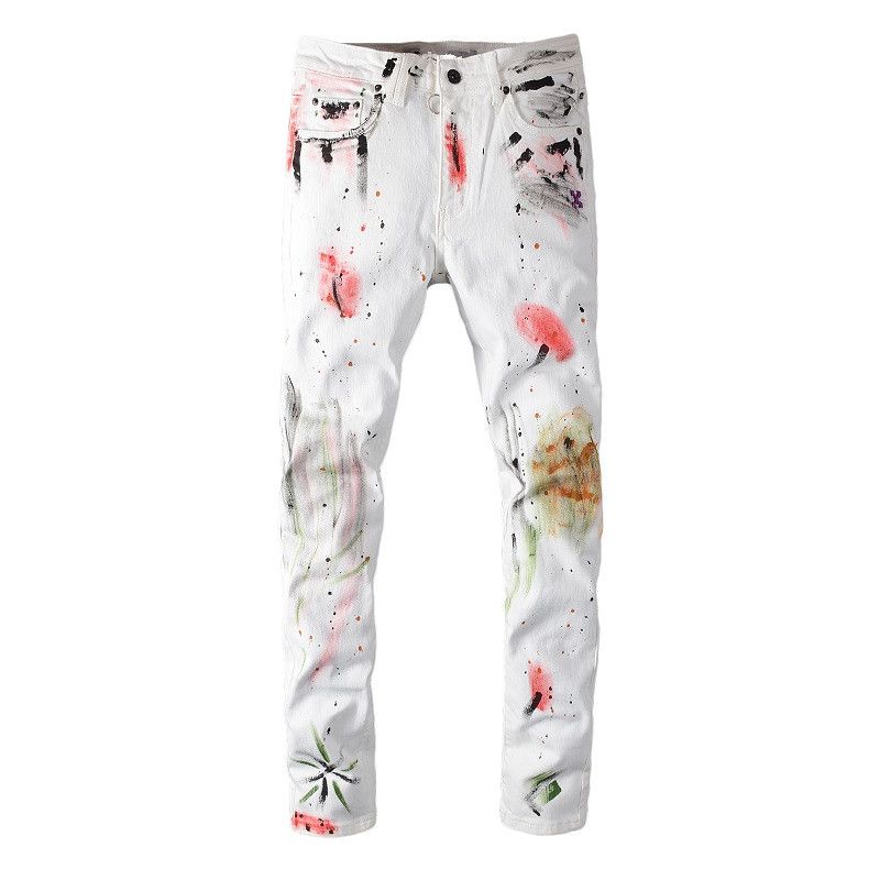 mens white designer jeans