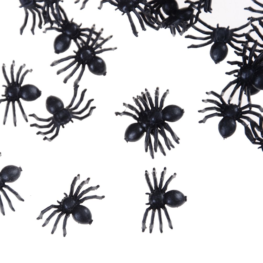 plastic black spiders