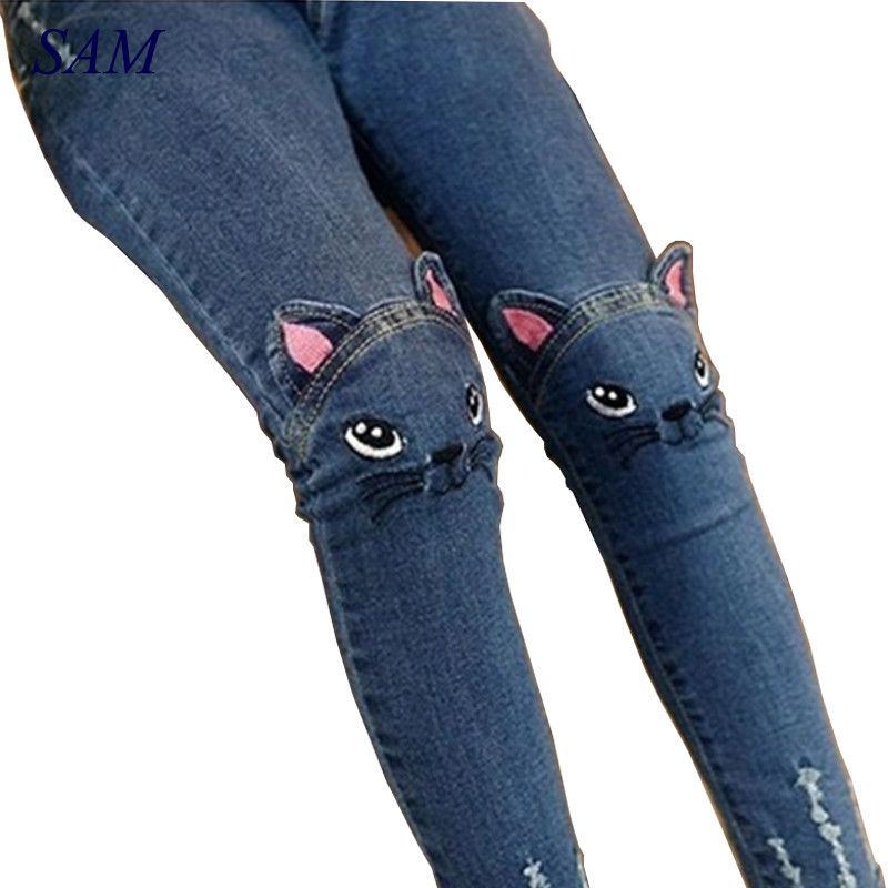 Compra 2019 Primavera Moda Niños Niñas Jeans Pantalones Niñas Leggings Gato  De Dibujos Animados Niños Pantalones Lápiz Pantalones Largos Pantalon  Fillette Barato | Entrega Rápida Y Calidad | Es.Dhgate