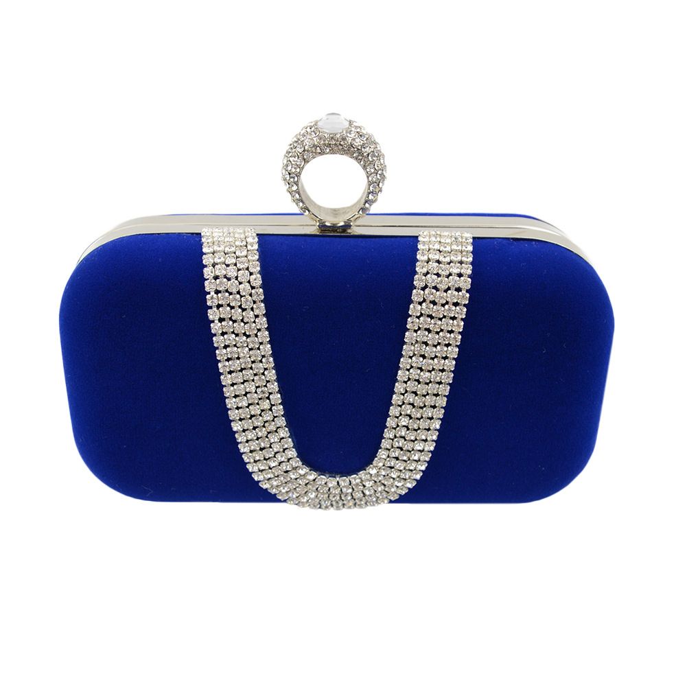 Luxury Velour Handbags Velvet Evening Bags Diamond Bridal Wedding