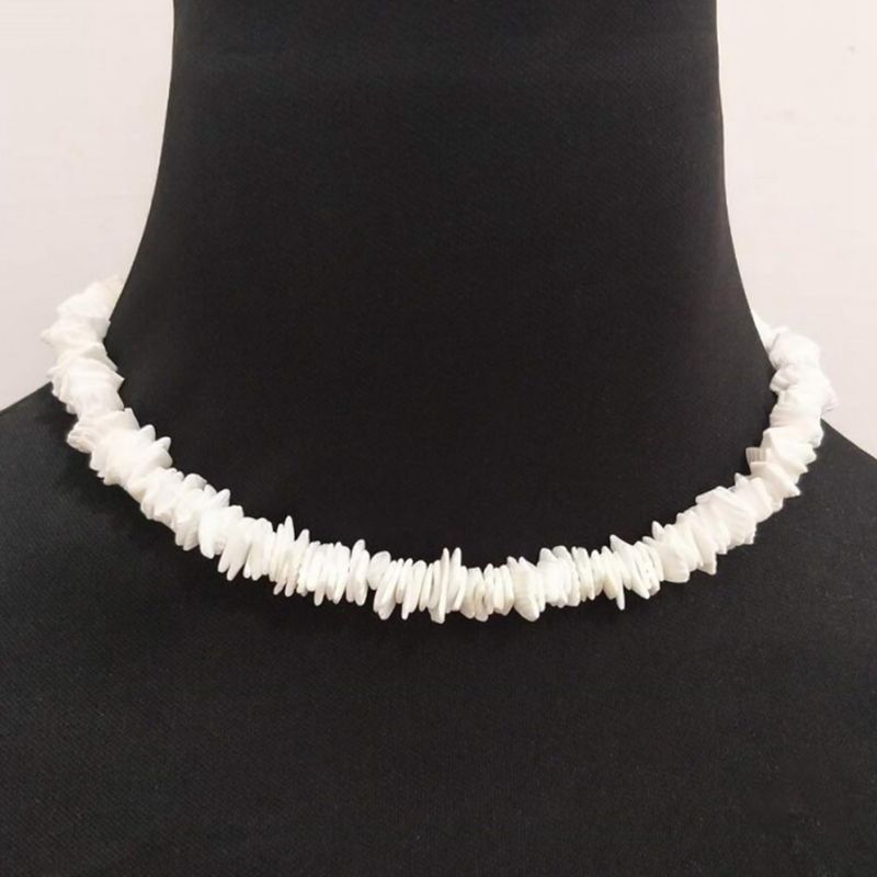 hawaiano de concha blanca Collar Mujer Metal simple collar botón de del verano