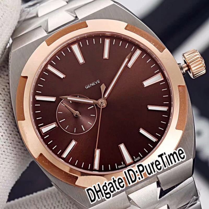 New Overseas 2300v Two Tone Rose Gold Brown Dial Miyota 9100 Automatic Mens Watch Stainless Steel Sapphire Watches Cheap Puretime E03c3 Buy Wrist Watch Online Watch Buy From Puretime 354 41 Dhgate Com