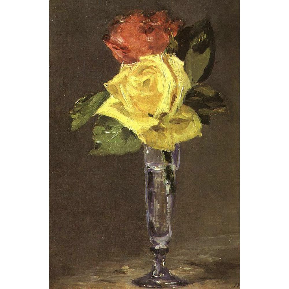 Acheter Peintures A La Main De Peintures Dedouard Manet Oeuvre De Fleurs Roses Dans Une Coupe De Champagne Haute Qualite De 73 42 Du Reeme Fr Dhgate Com