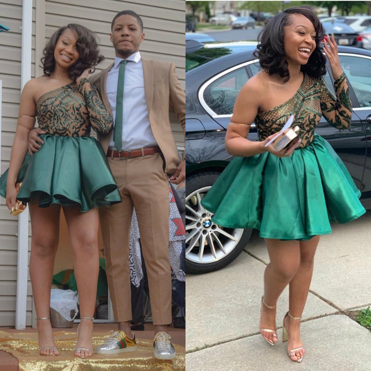 Stylish Hunter Lace Homecoming Dresses 