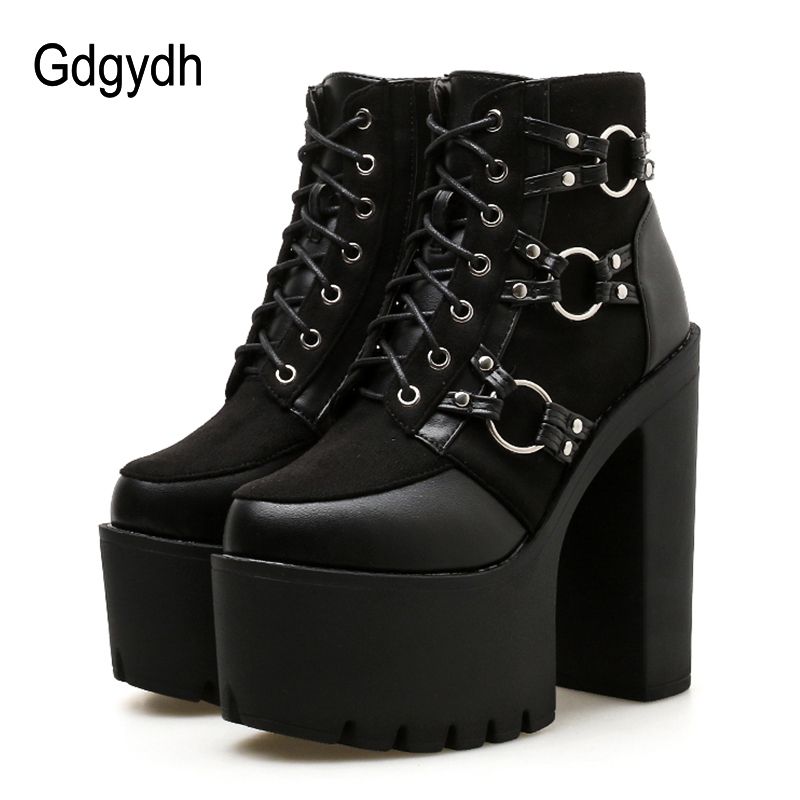 Großhandel 2019 Neue Mode Motorradstiefel Frauen Plattform Gdgydh Mode Schnalle High Heels Sandalen Frauen Frühling