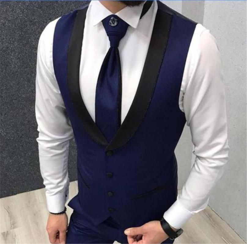 Compra Traje Azul Marino Chalecos Boda Negro Solapa Del Chaleco De Negocios  Real Para Hombre Del Chaleco Azul Partido Italiano Vestido De Los Padrinos  De Boda Chaleco Ropa Hombre Barato | Entrega