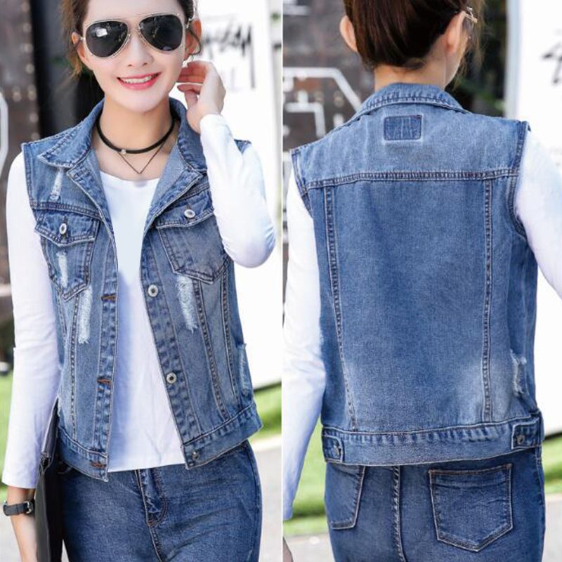 short jean vest
