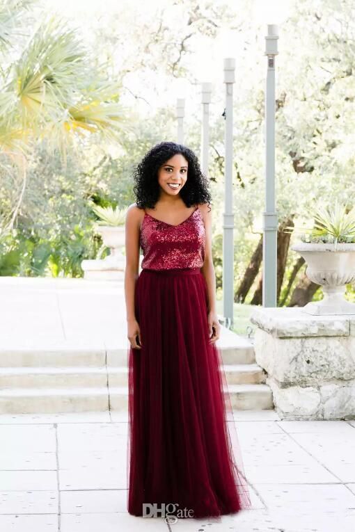 Burgundy Sparkle Sequined Bridesmaid 