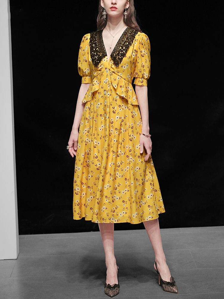 vestido floral elegante