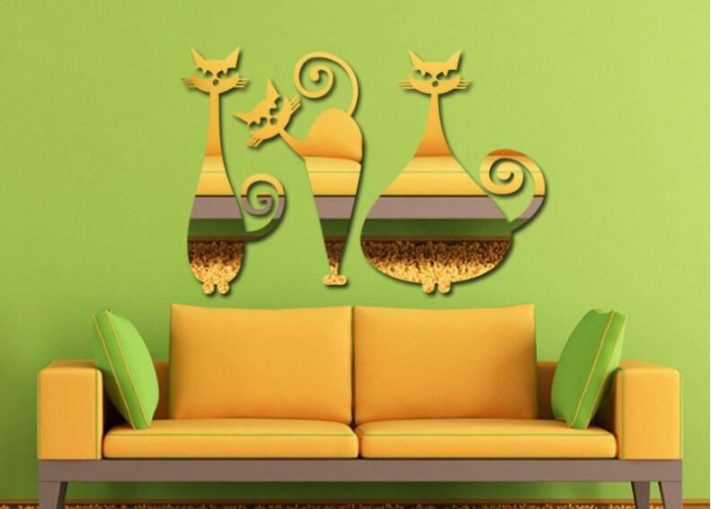 Acrylic Mirrored Decorative Sticker Wall Art Diy Decoration Mirror