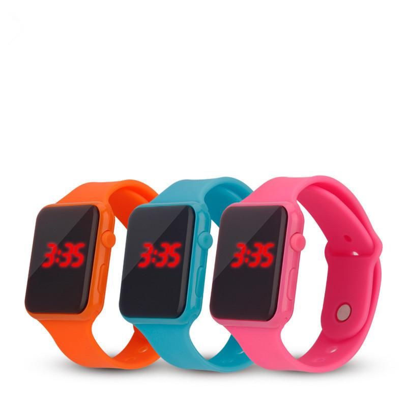 new square mirror face silicone band digital watch